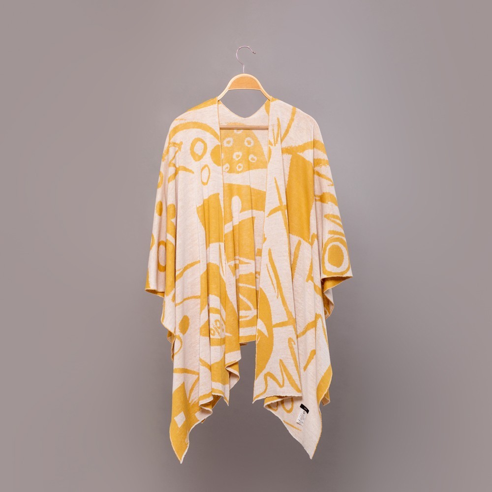 P079-Skarlet-yellow-mustriline kahtpidi kantav linane pontšo gold
