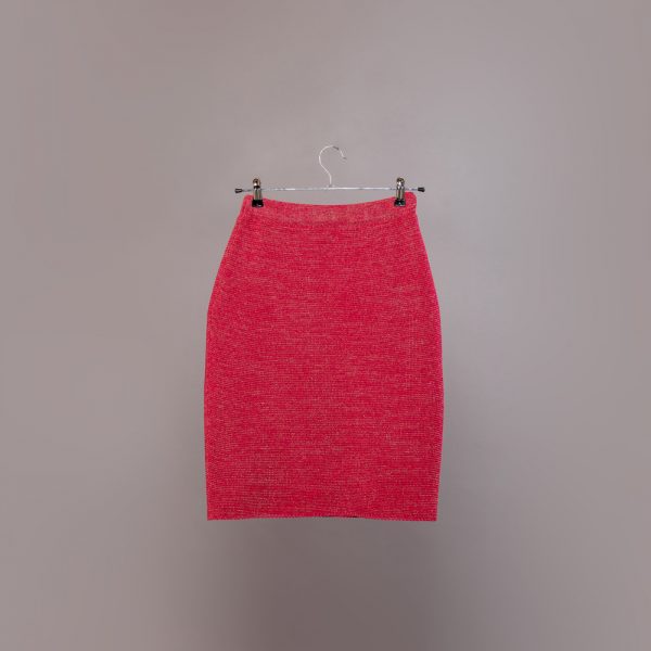 Olivia textured knit linen skirt fuxia