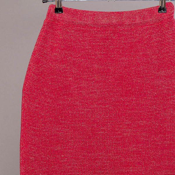 Olivia textured knit linen skirt fuxia