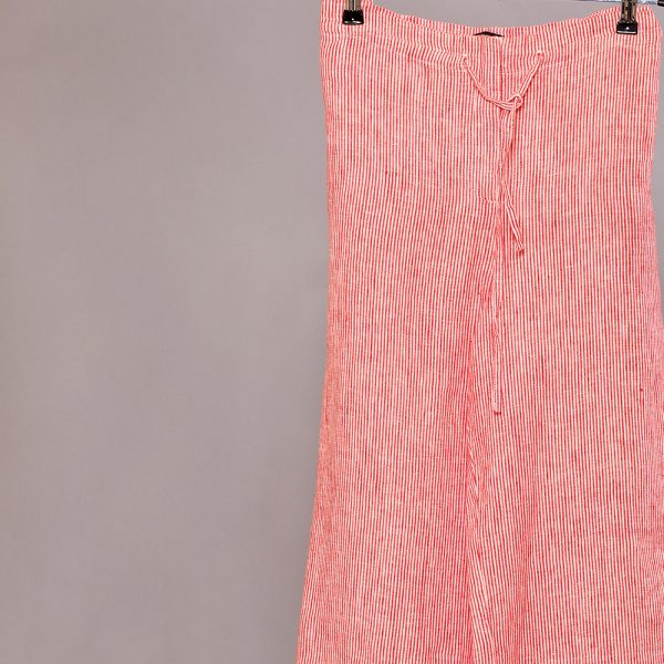 Vassa pure linen pants with red stripes