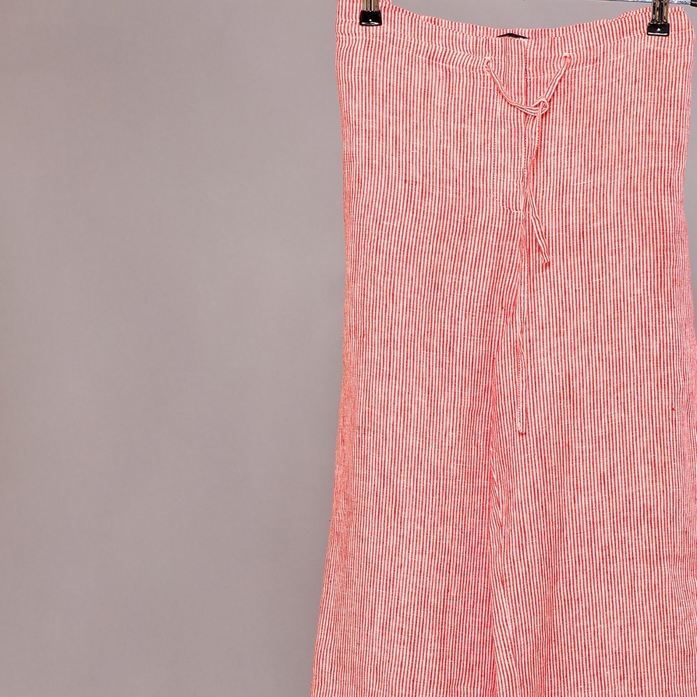 TR071-vassa-red strip-linen pants crop