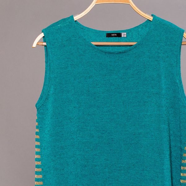 Luna sleevles knit top turquoise