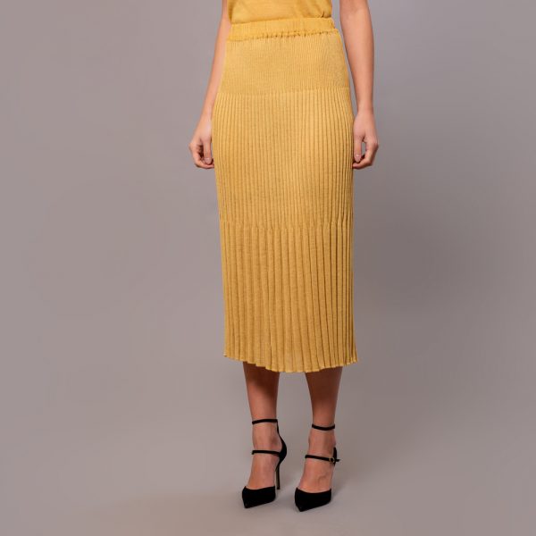 Meia textured knit skirt yellow gold