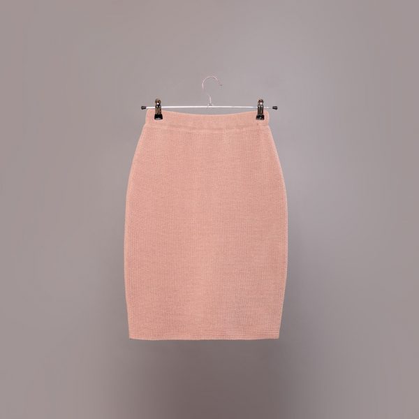 Olivia льняная юбка до колена текстурной вязки розового цвета