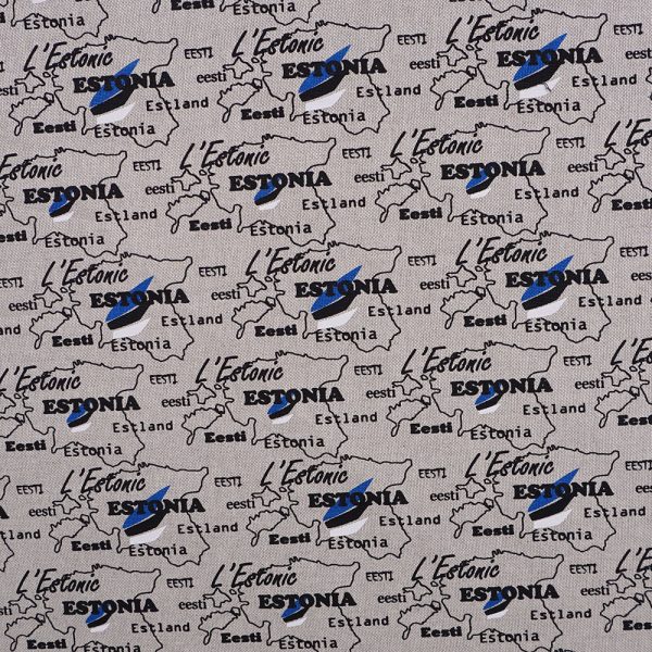 Estonia print natural linen fabric