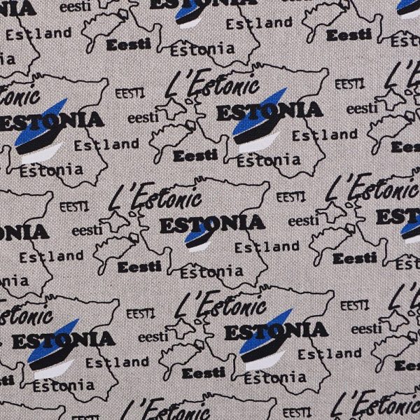 Estonia print natural linen fabric