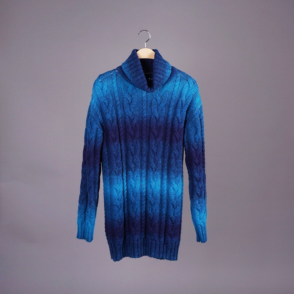 Bruce wool blend high-neck blue / turquoise sweater