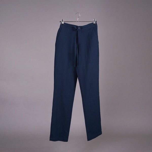 Tomson Pure Linen Trousers dark blue