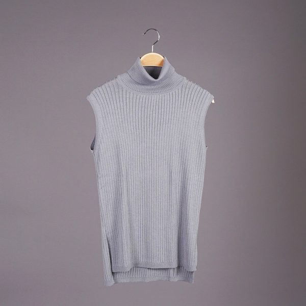 Filina sleevles wool knit top gray