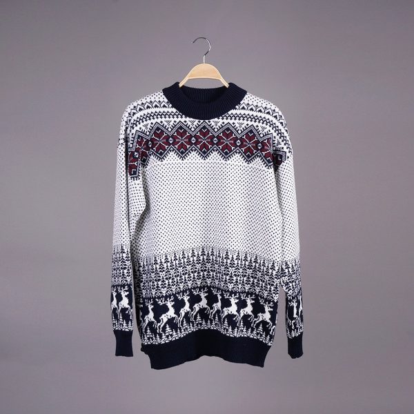 Tomas unisex sweater with jacquard knit blue