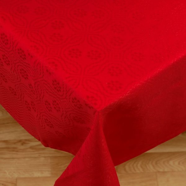 Cinderella red linen tablecloth