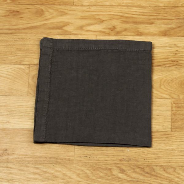 Broderi soft linen dark gray napkin