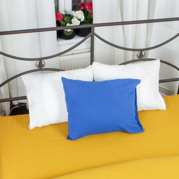 Soft pure linen blue pillowcase