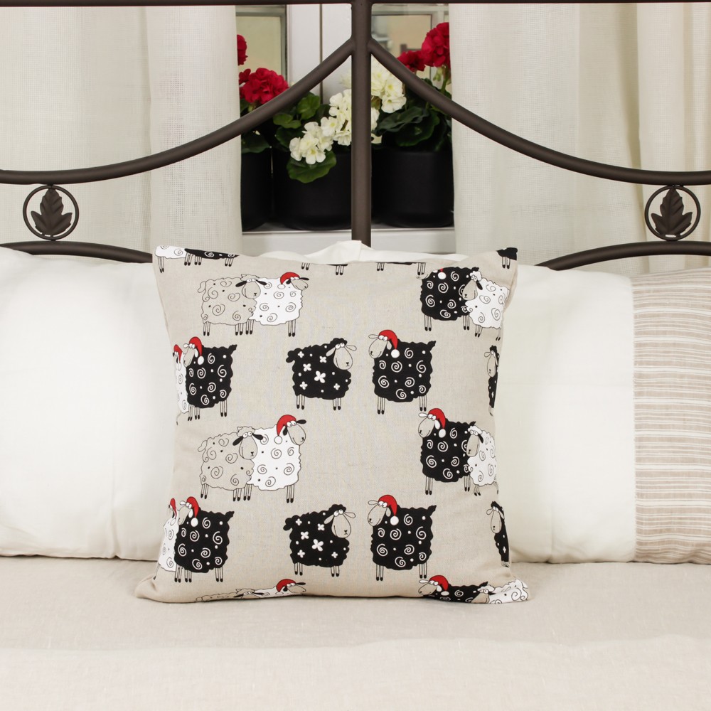 Margo Christmas Sheeps Print Pillowcase