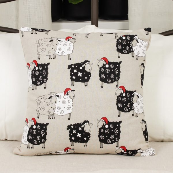Margo Christmas Sheeps Print Pillowcase