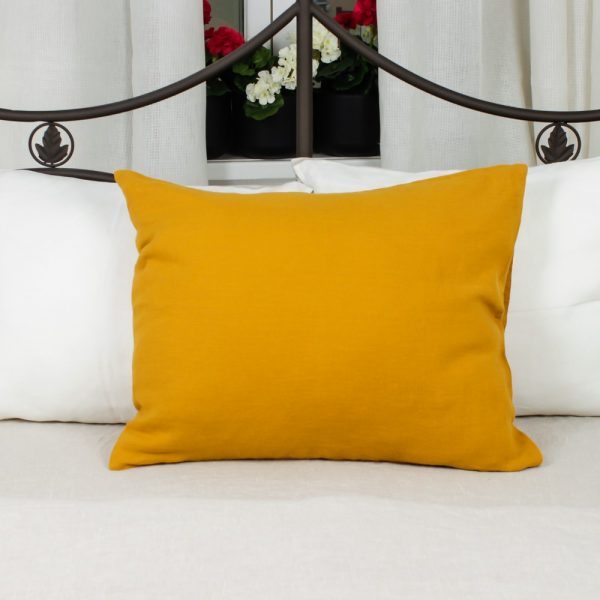 Soft pure linen yellow pillowcase