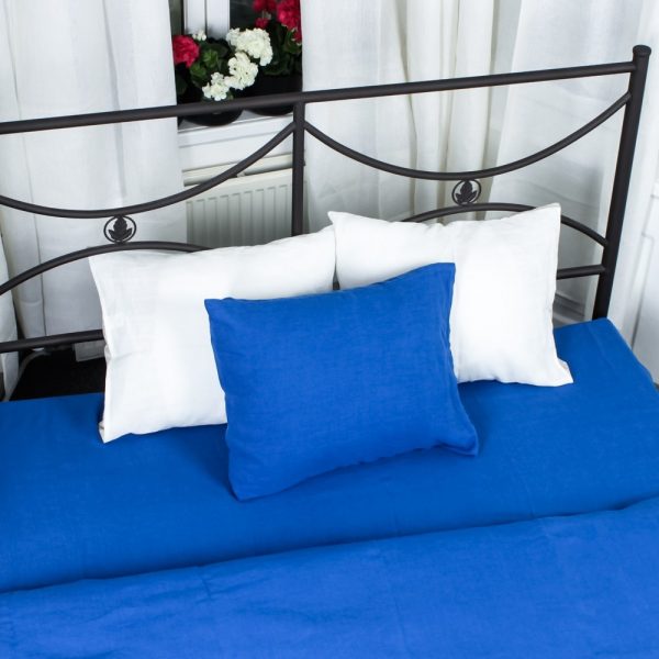 Soft linen blue duvet cover