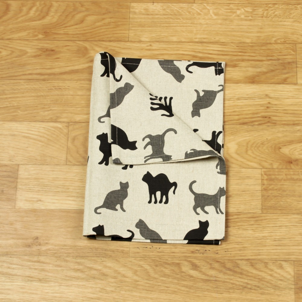 kog002 cats shadows linen towel Cats Shadows Pcats rint Kitchen Towel