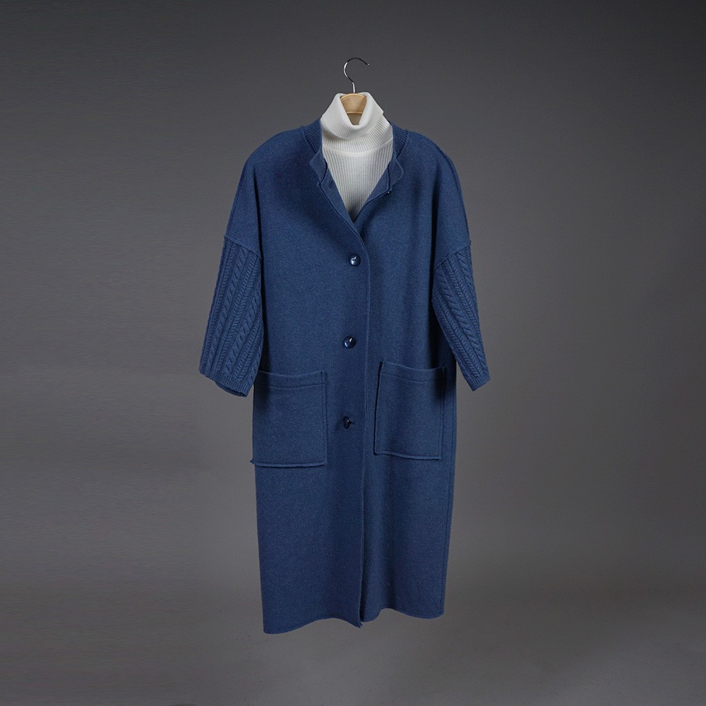 Adelina wool blue coat