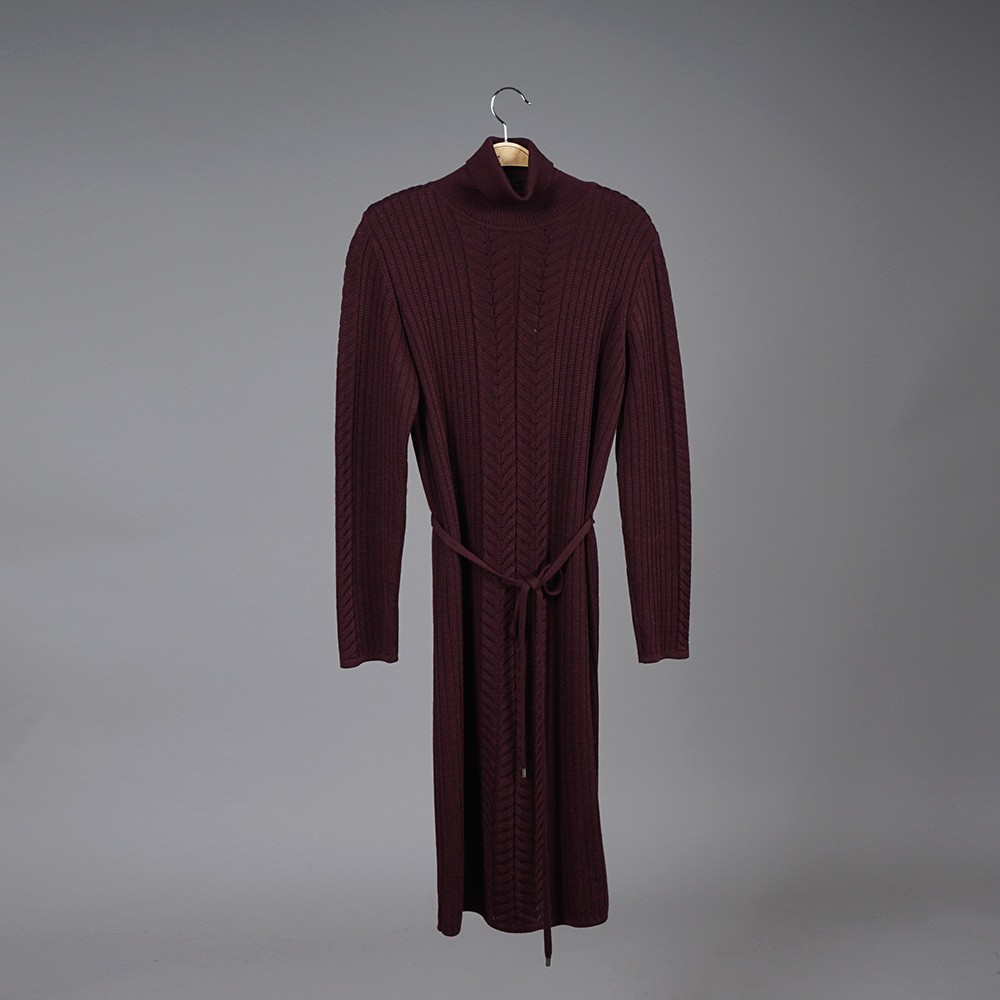 Aurora wool knit dress burgundy