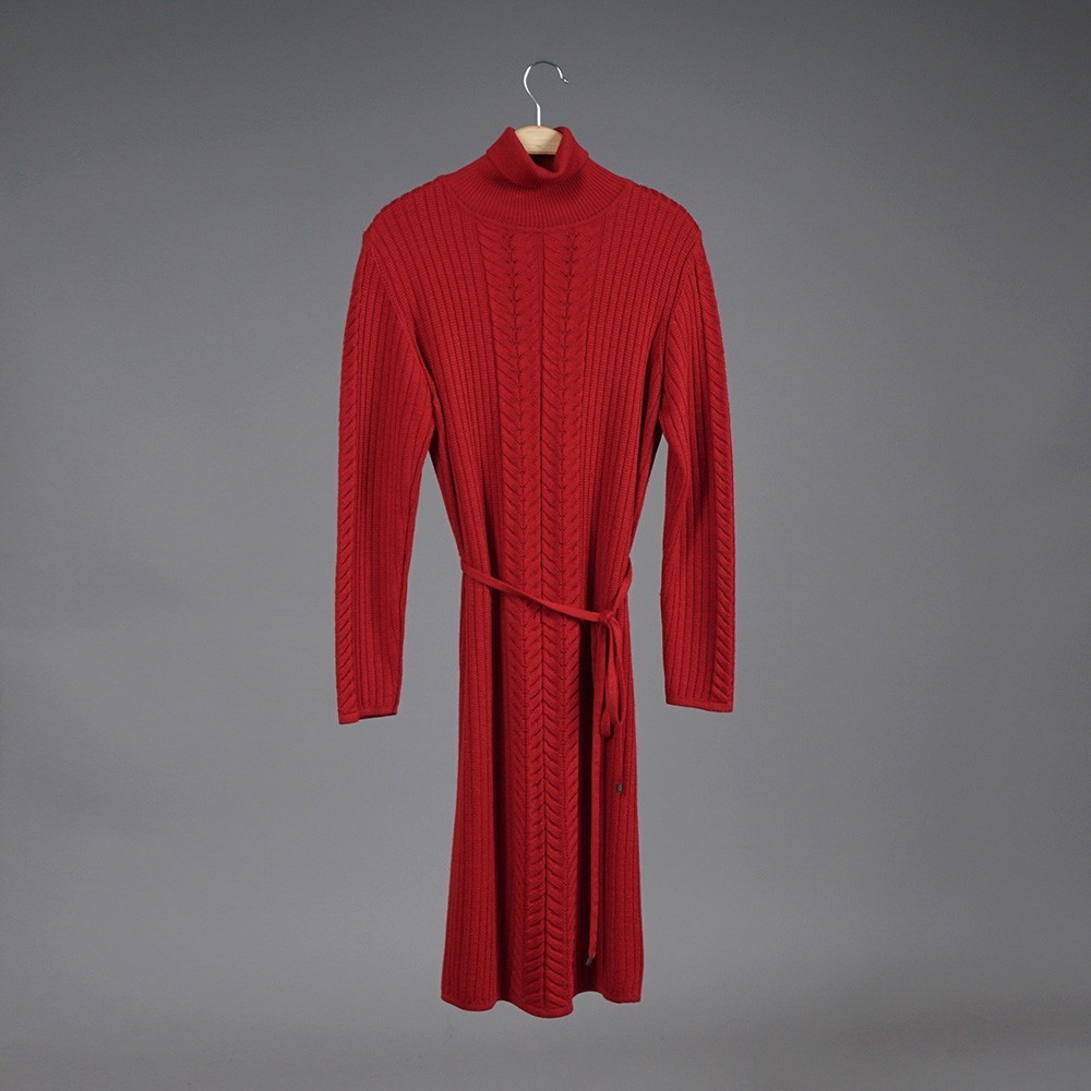 Aurora wool knit dress red