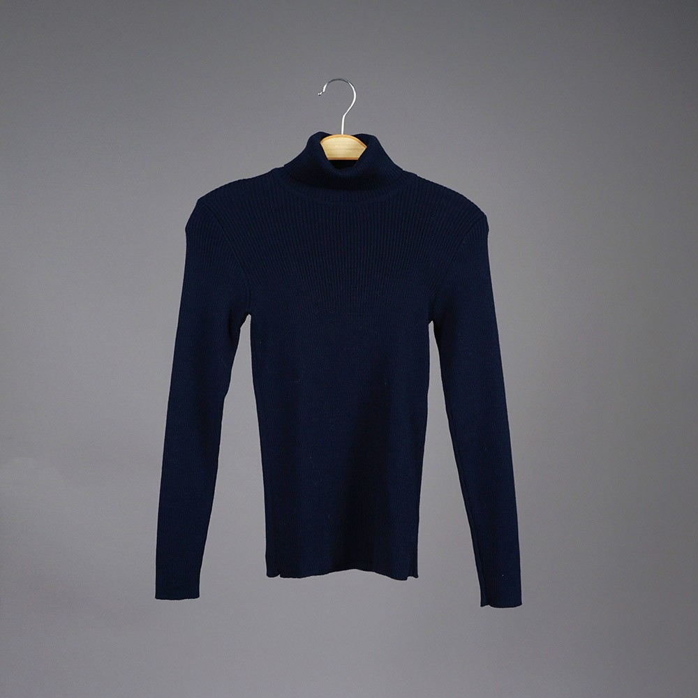 Balon шерстяной пуловер с высоким горлом темно-синего цвета