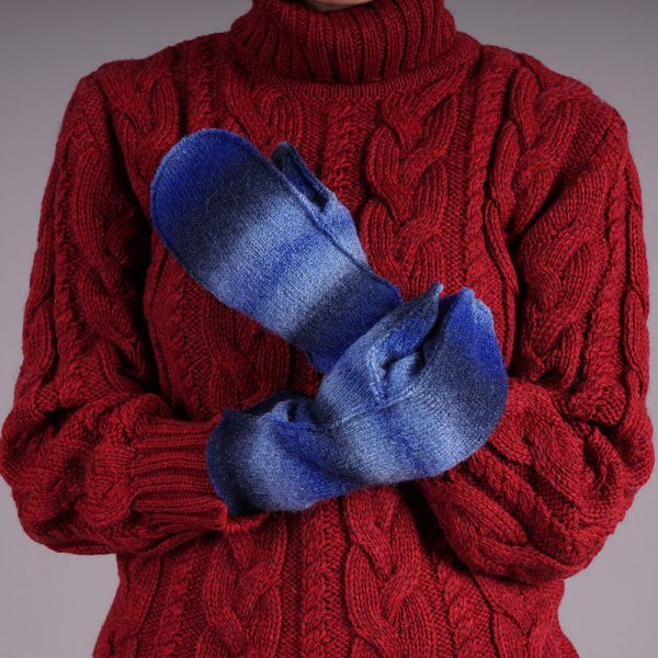 Adelina unisex wool blend mittens blue
