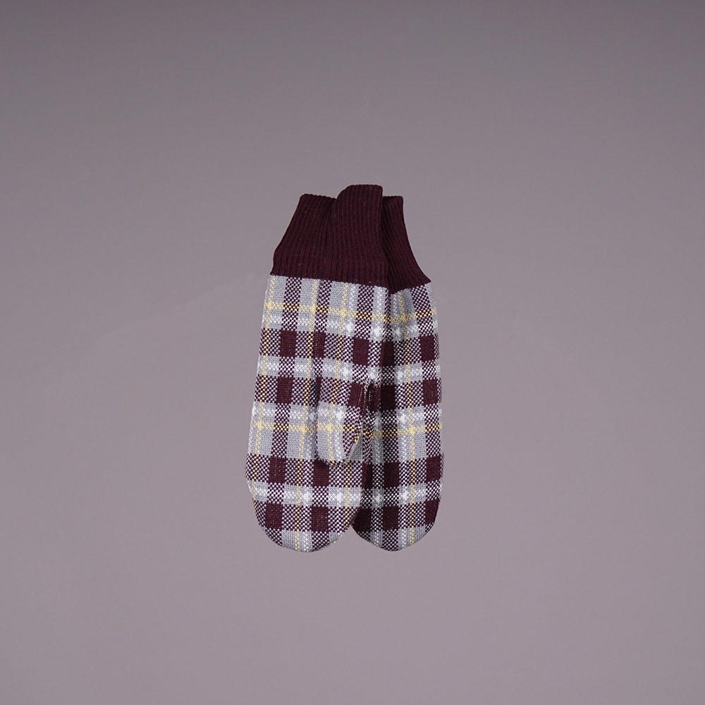 GLV024 ruut bordo Ruut unisex wool mittens black