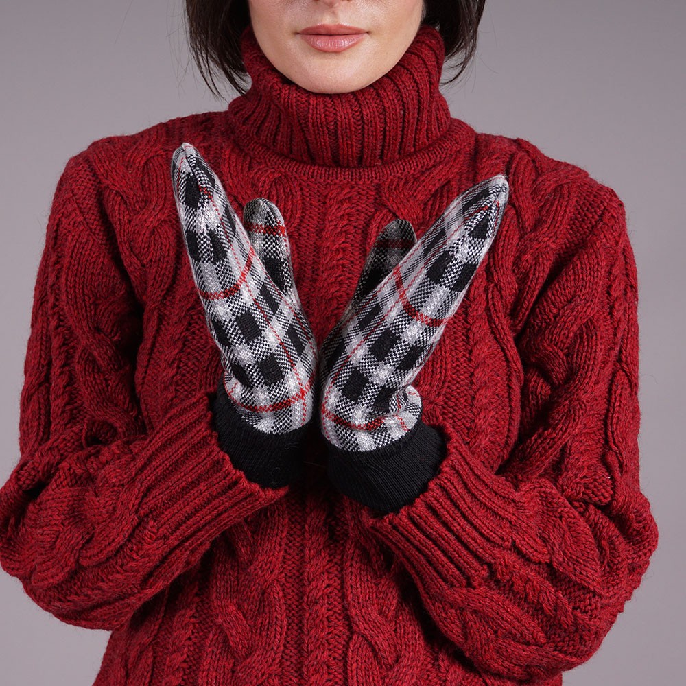 GLV026 ruut black (1) Ruut unisex wool mittens black