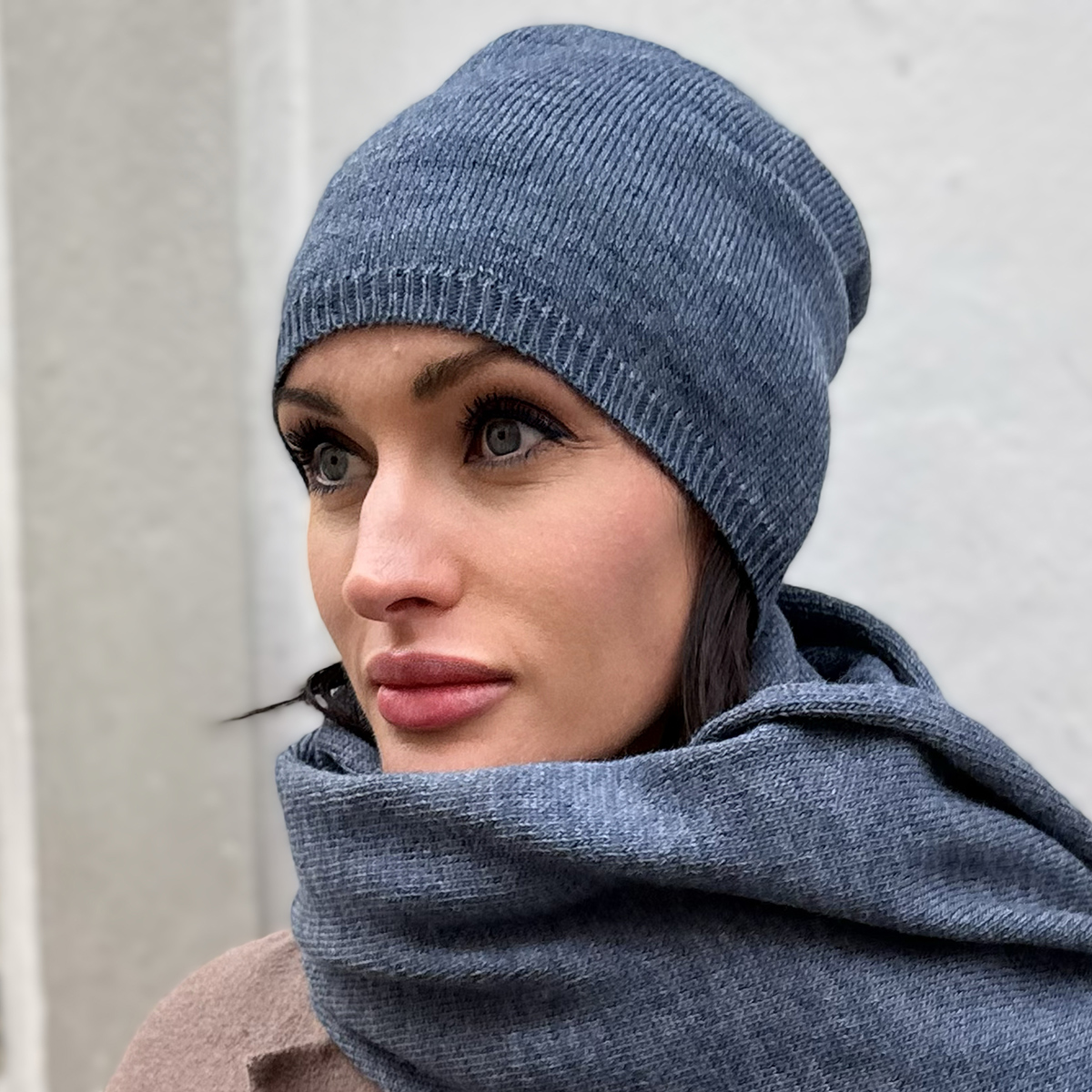 Stella merino villane müts sinine