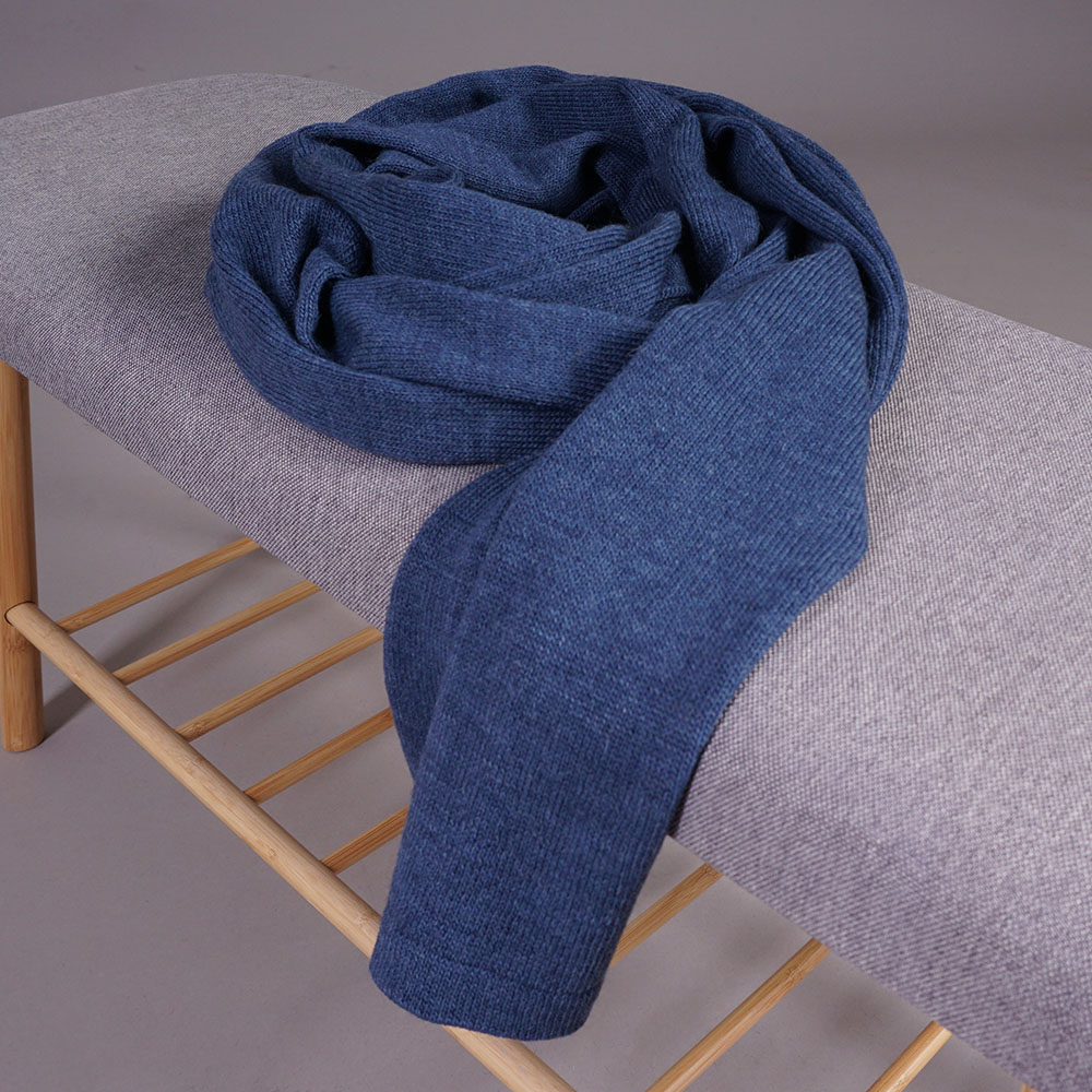 SC114 Stella blue (1) Stella large wool knit blue scarf