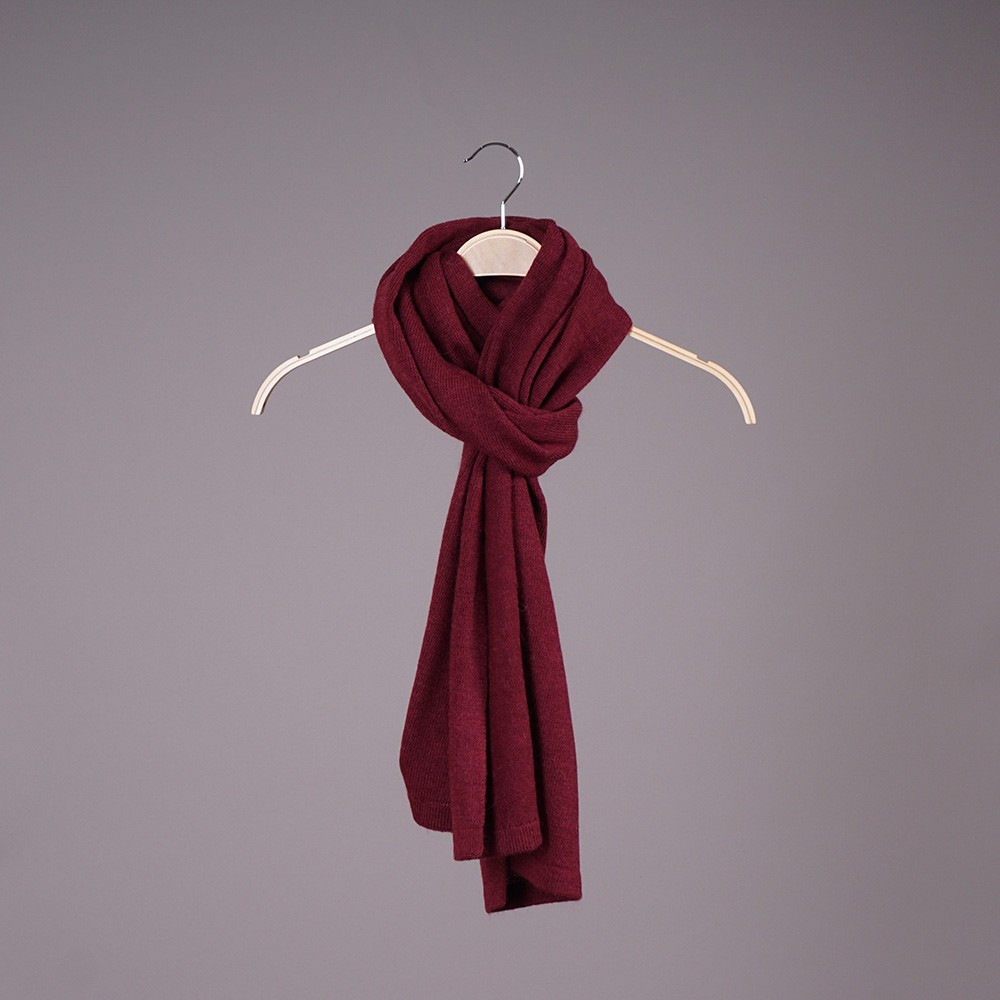 Stella шарф из шерсти альпаки бордового цвета