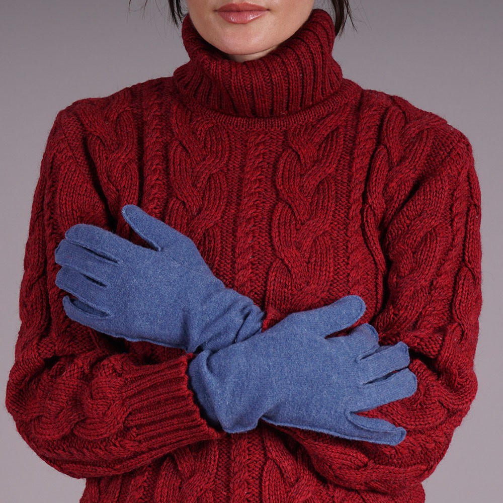 Adelina wool blend blue gloves