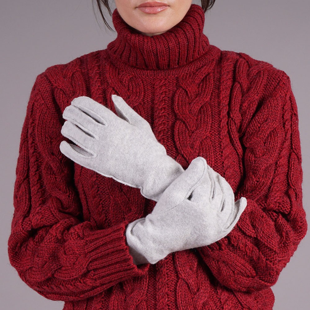 Adelina wool blend gray gloves