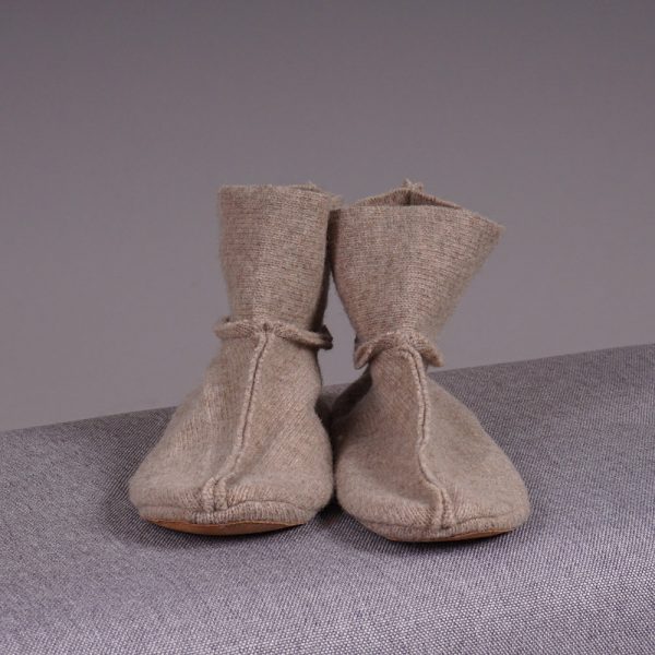 Adelina soft pure wool slippers beige