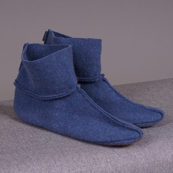 Adelina soft pure wool slippers blue