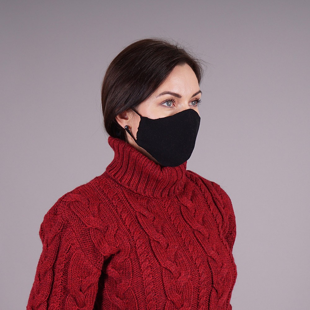 black knitted mask (1) Black knitted reusable mask