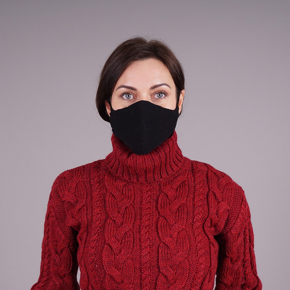 black knitted mask Black knitted reusable mask