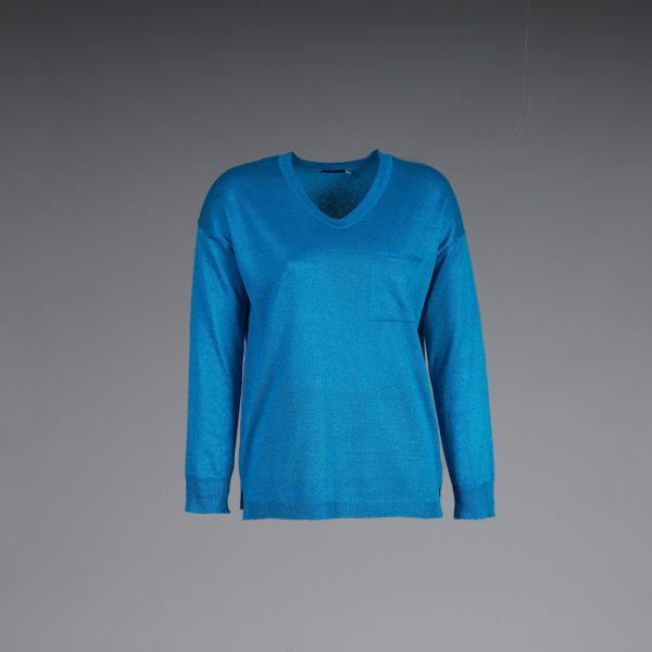 Vita v-neck knit pullover blue lagoon