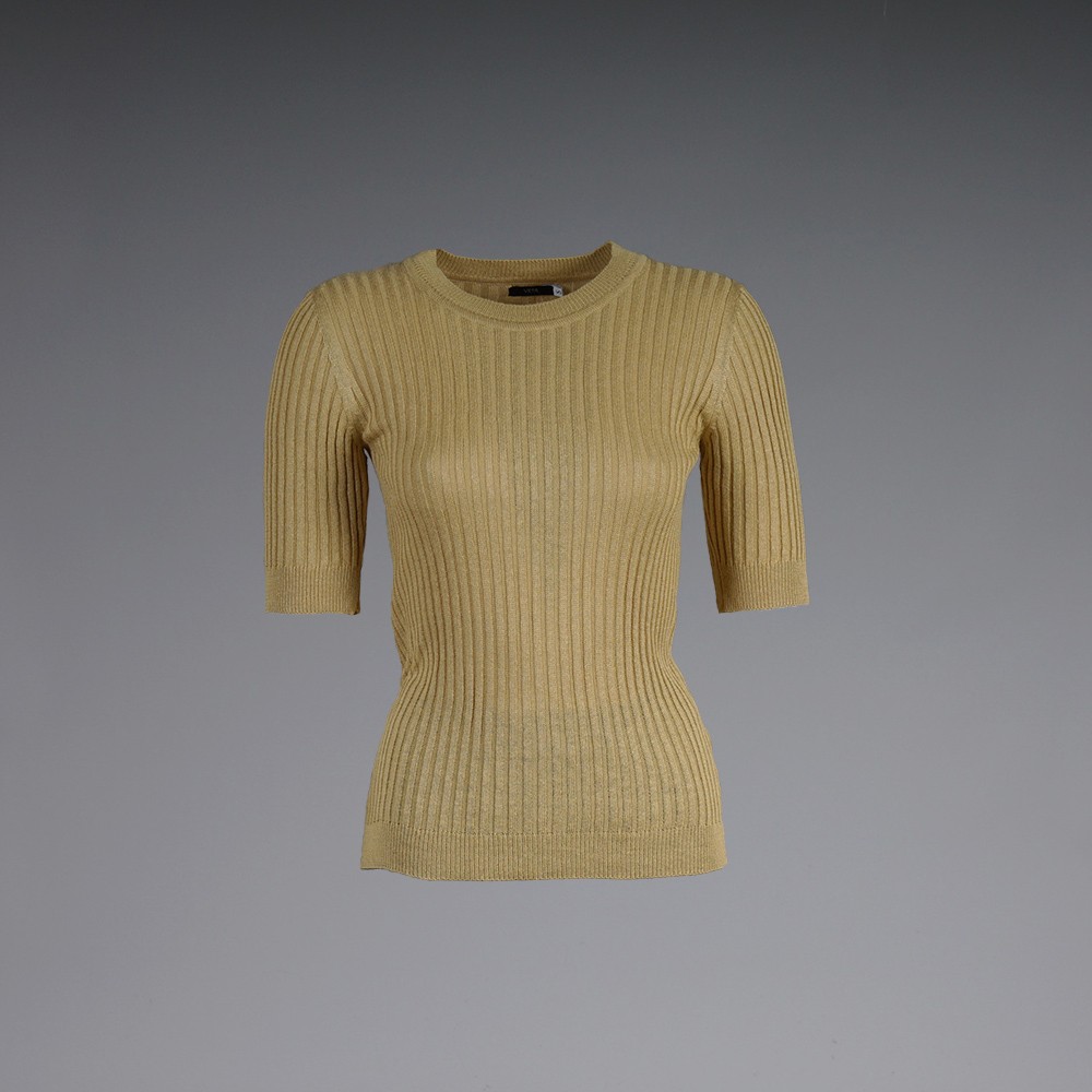 Leona knit top with a round neckline yellow