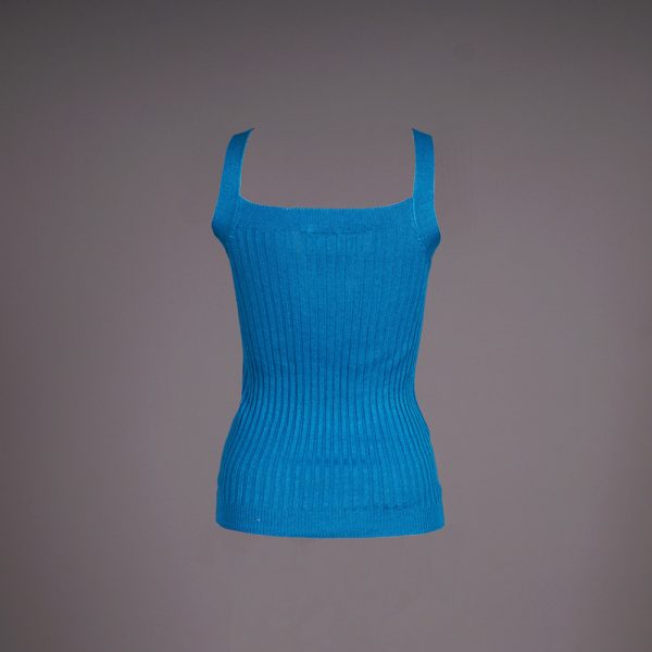 Liora sleevless knit top blue lagoon