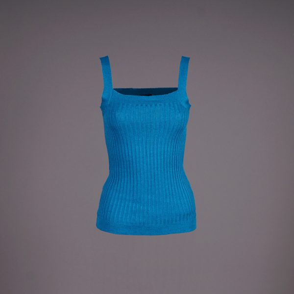Liora sleevless knit top blue lagoon