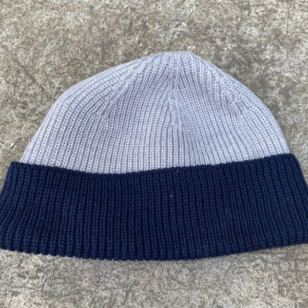 Arno two-colored pure wool beanie gray-navy