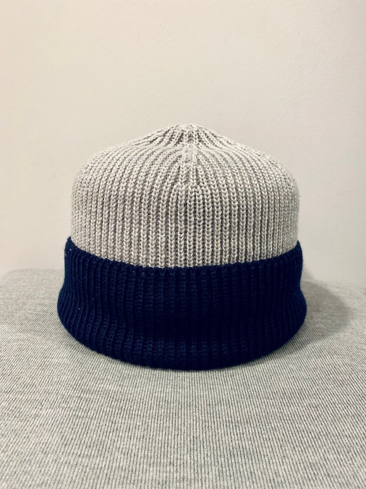 Arno two-colored pure wool beanie gray-navy