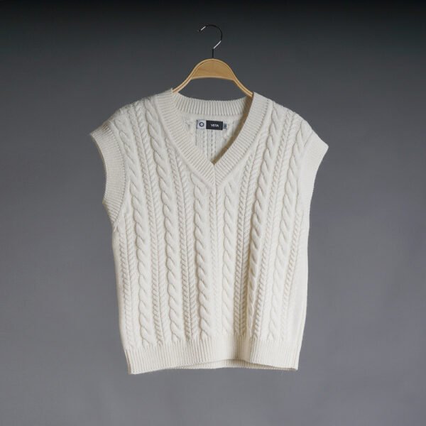 Dess Knit wool vest White