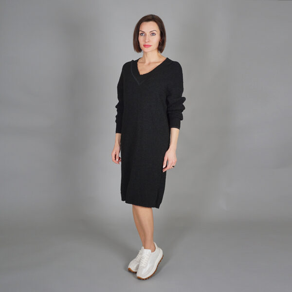 Samira wool knit dress black