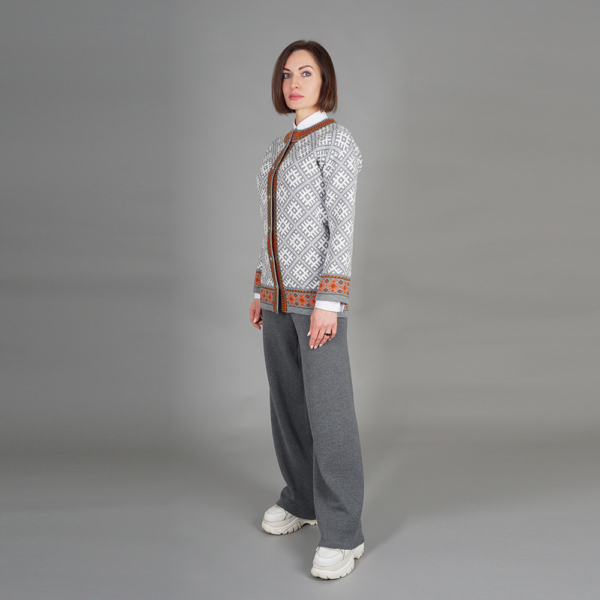 Tilda pure merino wool O-neck cardigan Grey