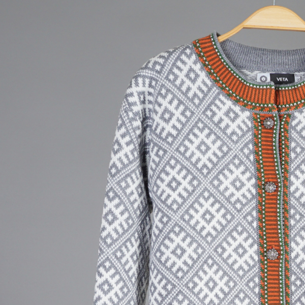 Tilda pure merino wool O-neck cardigan Grey