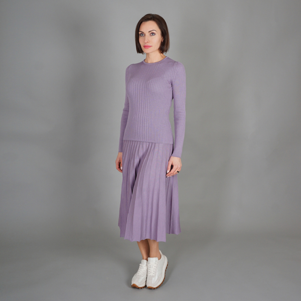 Greta wool midi lilac skirt