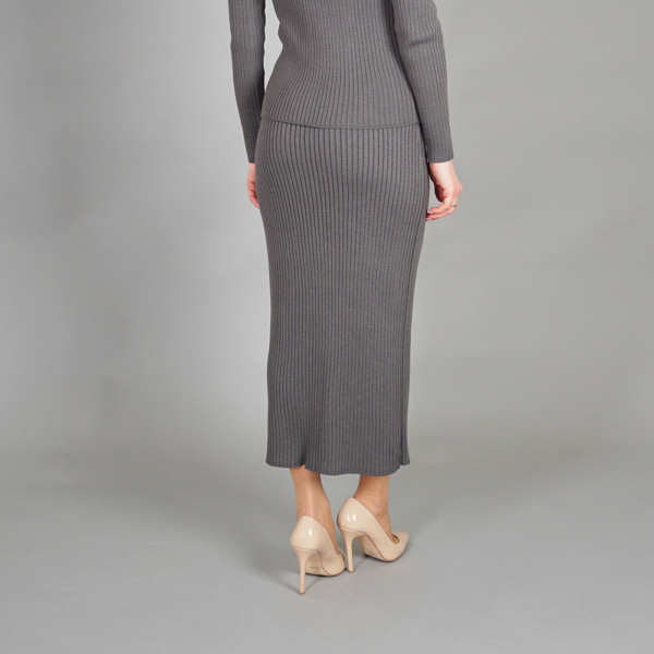 Nino wool midi grey skirt
